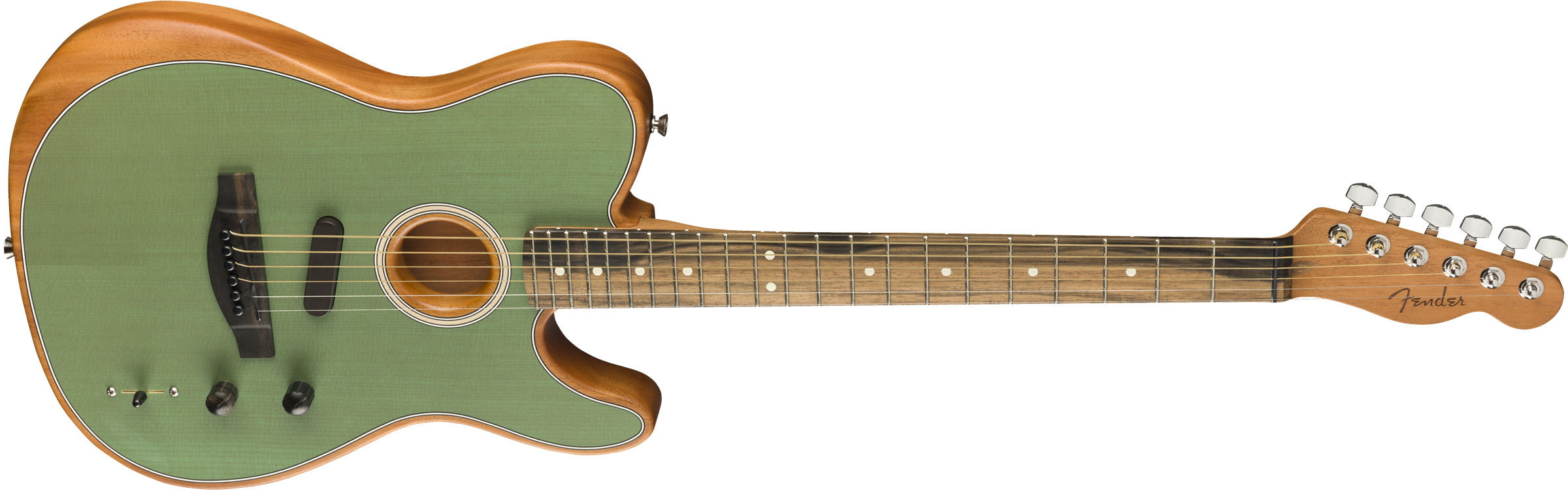 Fender Tele American Acoustasonic Usa Eb - Surf Green - Westerngitaar & electro - Variation 2
