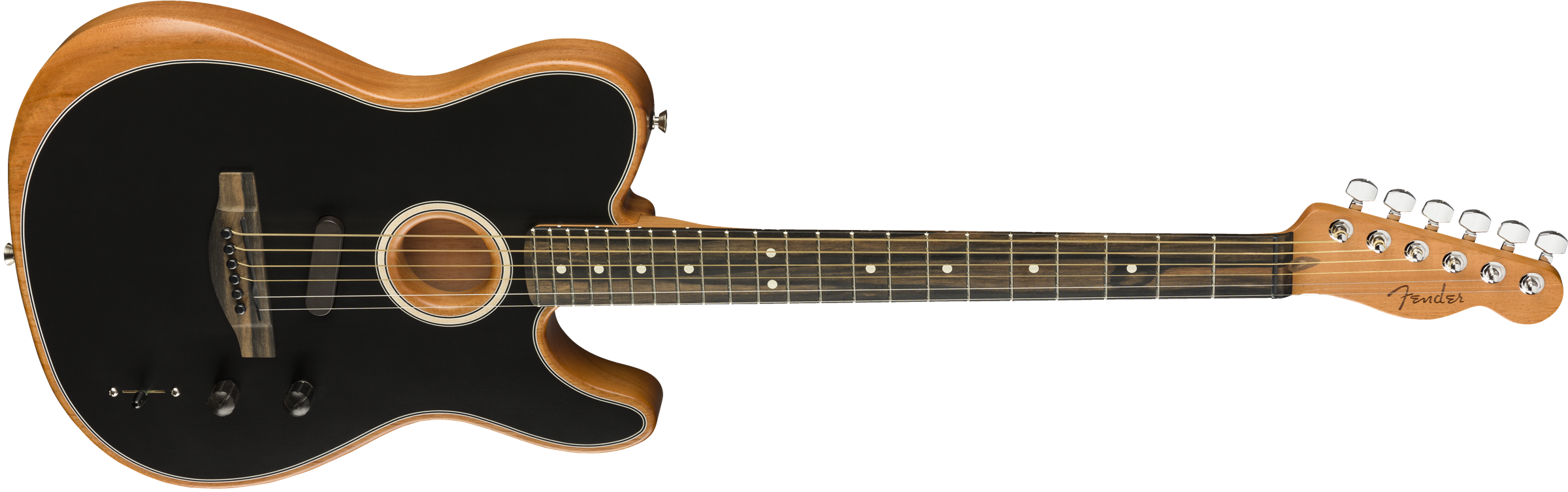 Fender Tele American Acoustasonic Usa Eb - Black - Elektro-akoestische gitaar - Variation 2