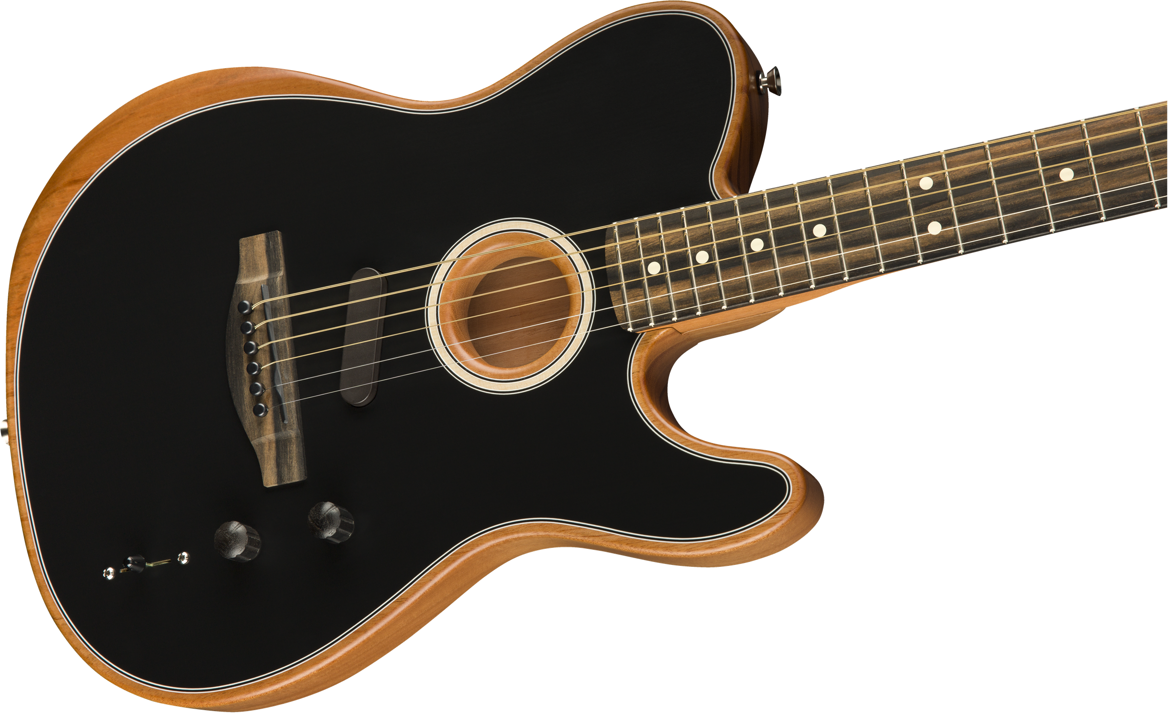 Fender Tele American Acoustasonic Usa Eb - Black - Elektro-akoestische gitaar - Variation 3