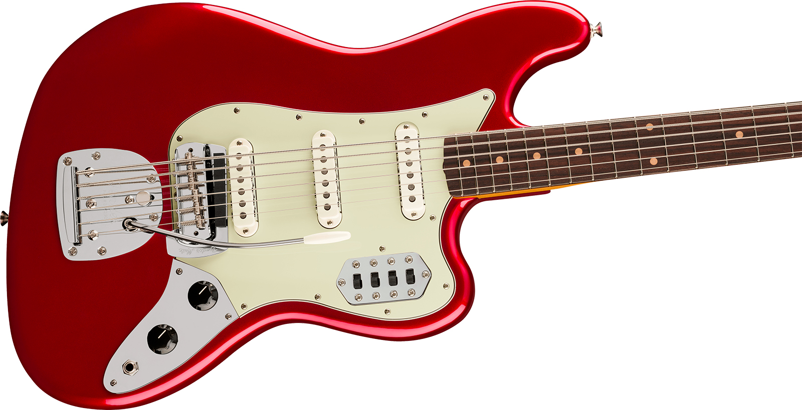 Fender Bass Vi Early 60s Vintera 3 Mex Shsc Rw - Candy Apple Red - Solid body elektrische bas - Variation 2