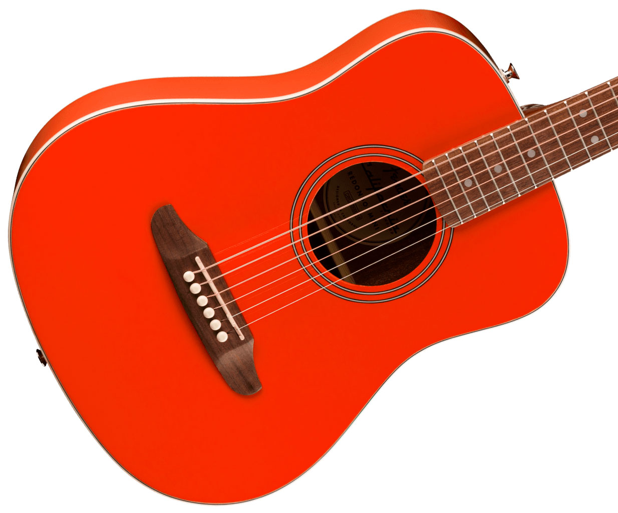 Fender California Standard Redondo Mini Epicea Sapele Noy +housse - Fiesta Red - Folk gitaar - Variation 2