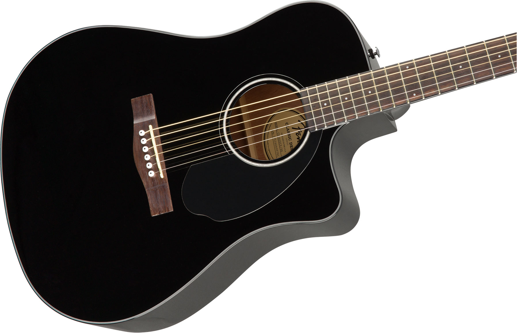 Fender Cd-60sce Dreadnought Cw Epicea Acajou Wal - Black - Elektro-akoestische gitaar - Variation 2