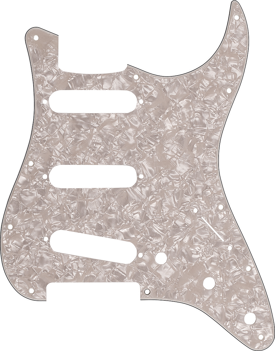 Fender 11-hole Modern-style Stratocaster S/s/s 4-ply - Aged White Pearl - - Pickguard - Main picture