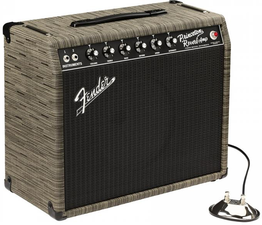 Fender 65 Princeton Reverb Fsr Ltd 15w 1x12 Celestion Creamback Chilewich Charcoal - Combo voor elektrische gitaar - Main picture