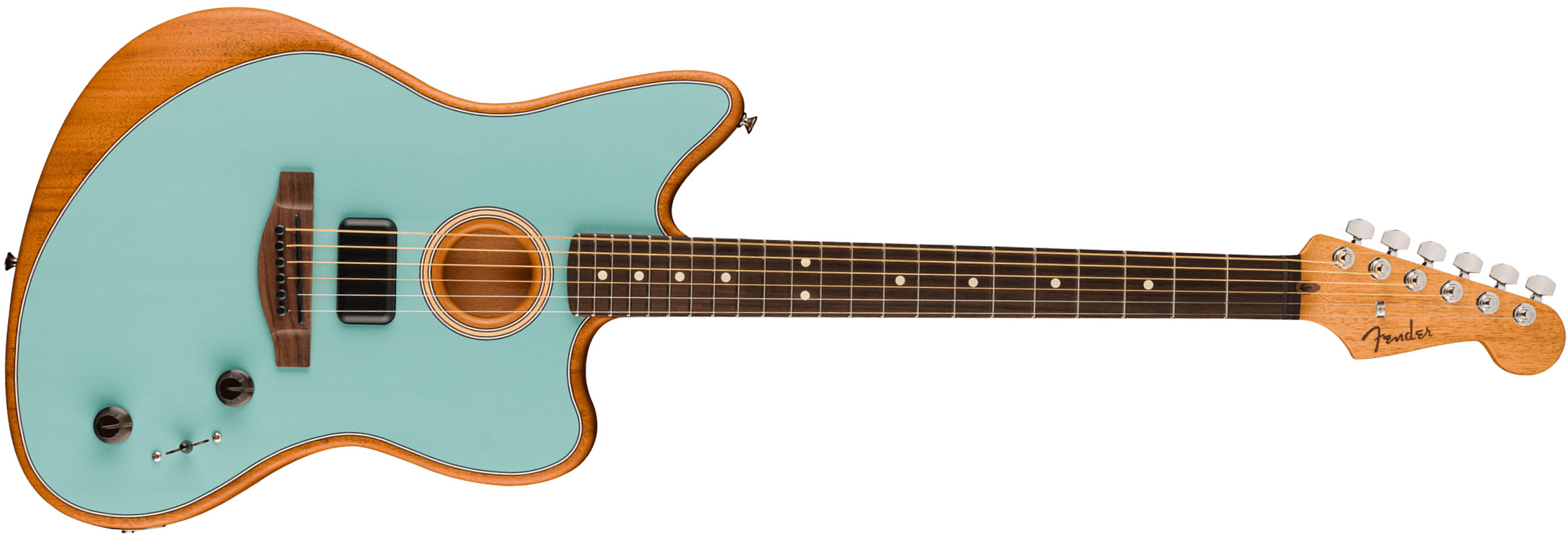 Fender Acoustasonic Jazzmaster Player Mex Epicea Acajou Rw - Ice Blue - Elektro-akoestische gitaar - Main picture