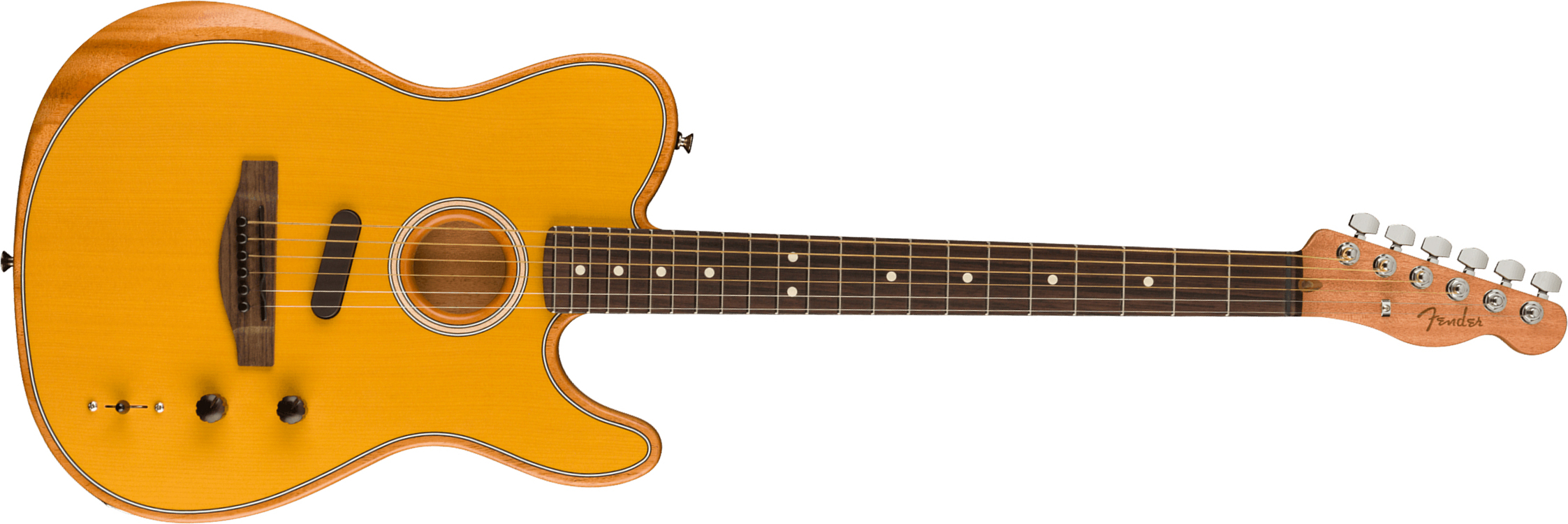 Fender Acoustasonic Tele Player Mex Epicea Acajou Rw - Butterscotch Blonde - Elektro-akoestische gitaar - Main picture