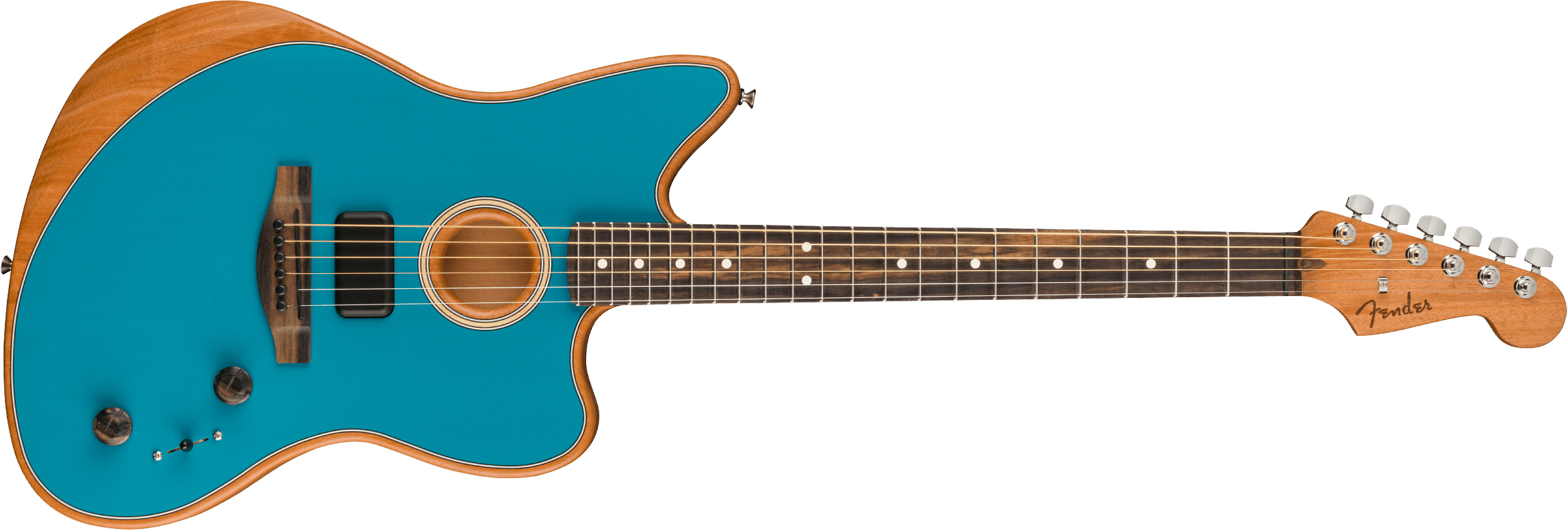 Fender American Acoustasonic Jazzmaster Usa Eb - Ocean Turquoise - Elektro-akoestische gitaar - Main picture