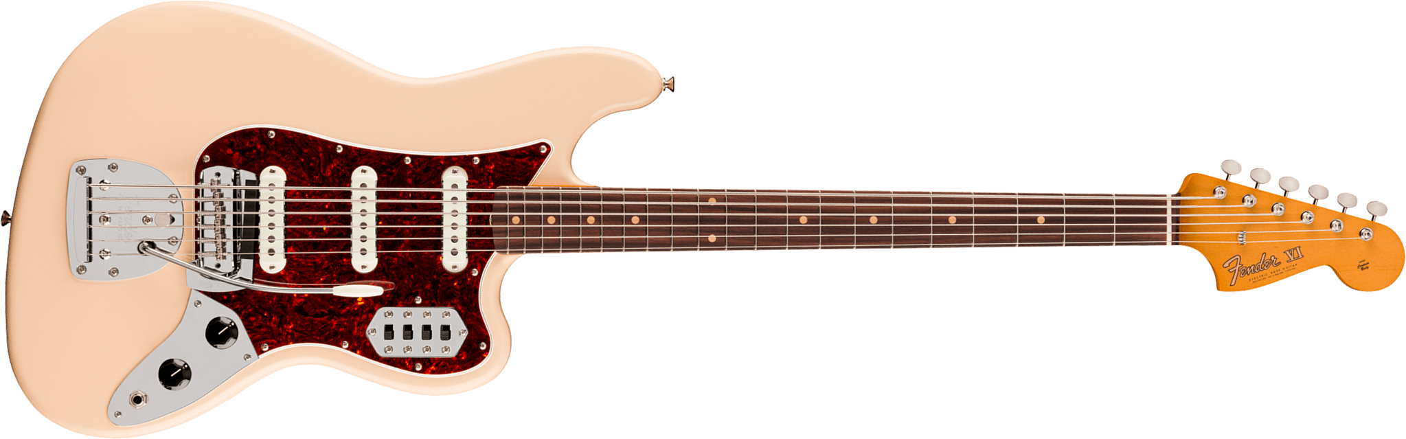 Fender Bass Vi Early 60s Vintera 3 Mex Shsc Rw - Olympic White - Solid body elektrische bas - Main picture