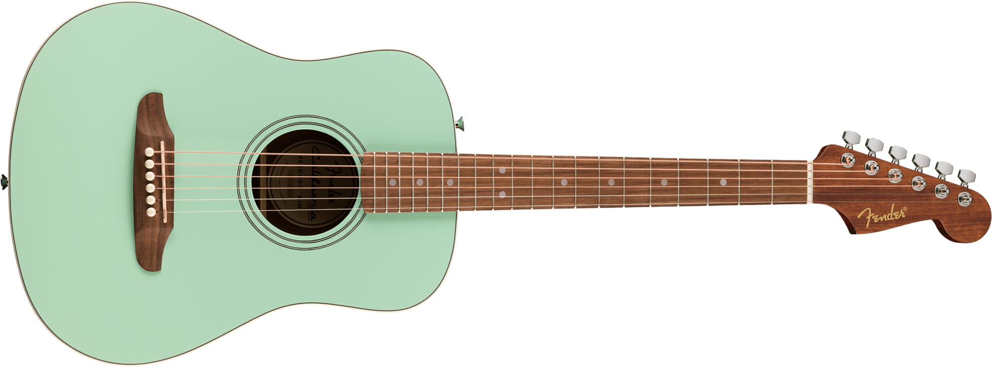 Fender California Standard Redondo Mini Epicea Sapele Noy +housse - Surf Green - Folk gitaar - Main picture