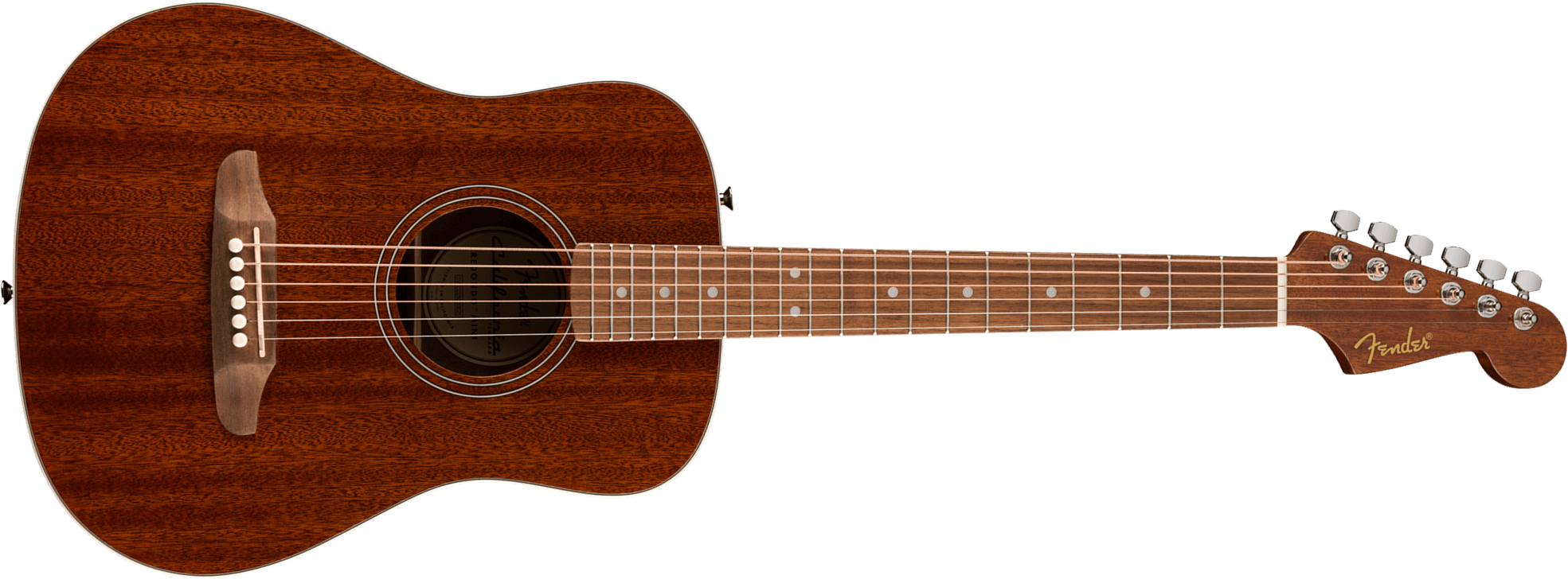 Fender California Standard Redondo Mini Tout Sapele Noy +housse - Natural - Folk gitaar - Main picture