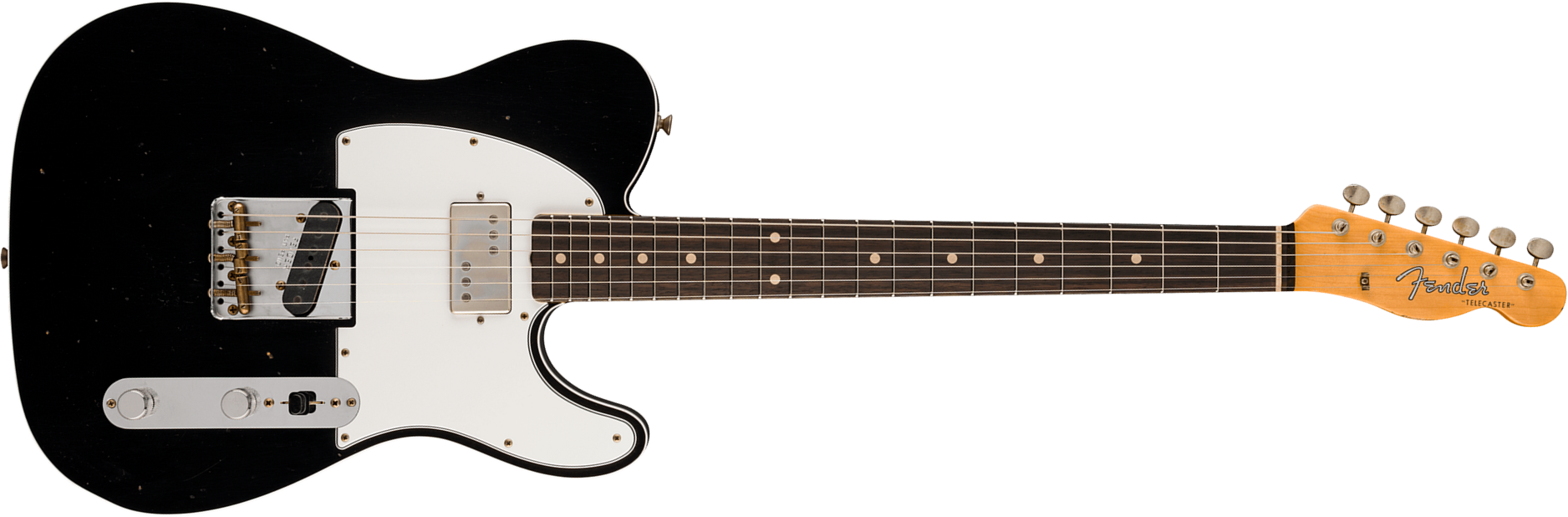 Fender Custom Shop Brian Fallon Tele Custom 1959 Signature 2s Ht Rw #r151889 - Journeyman Relic Black - Kenmerkende elektrische gitaar - Main picture