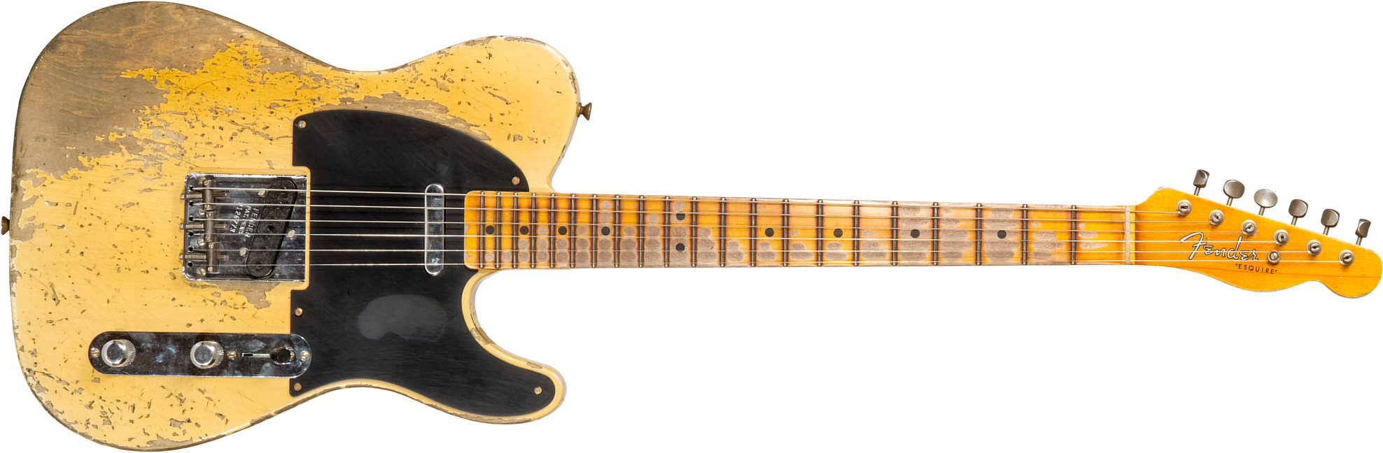 Fender Custom Shop Double Esquire/tele 1950 2s Ht Mn #r126773 - Super Heavy Relic Aged Nocaster Blonde - Televorm elektrische gitaar - Main picture