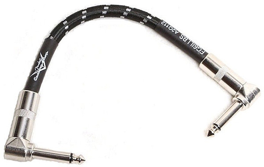 Fender Custom Shop Instrument Patch Cable Angle Angle 6inch Black Tweed - Kabel - Main picture