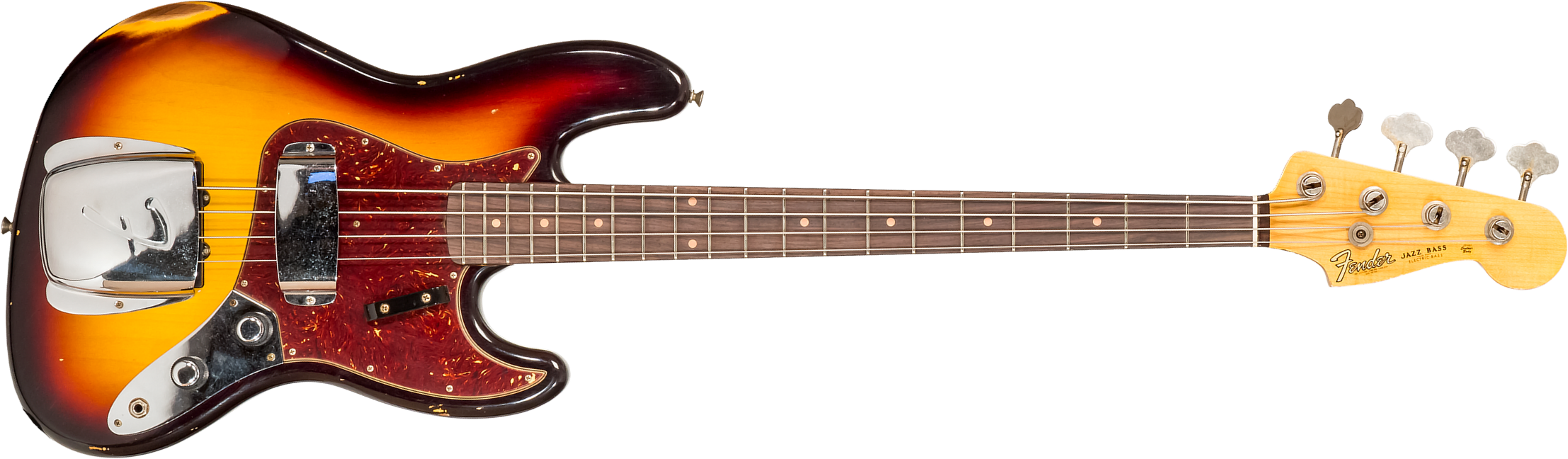 Fender Custom Shop  Jazz Bass 1962 Rw #cz569015 - Relic 3-color Sunburst - Solid body elektrische bas - Main picture
