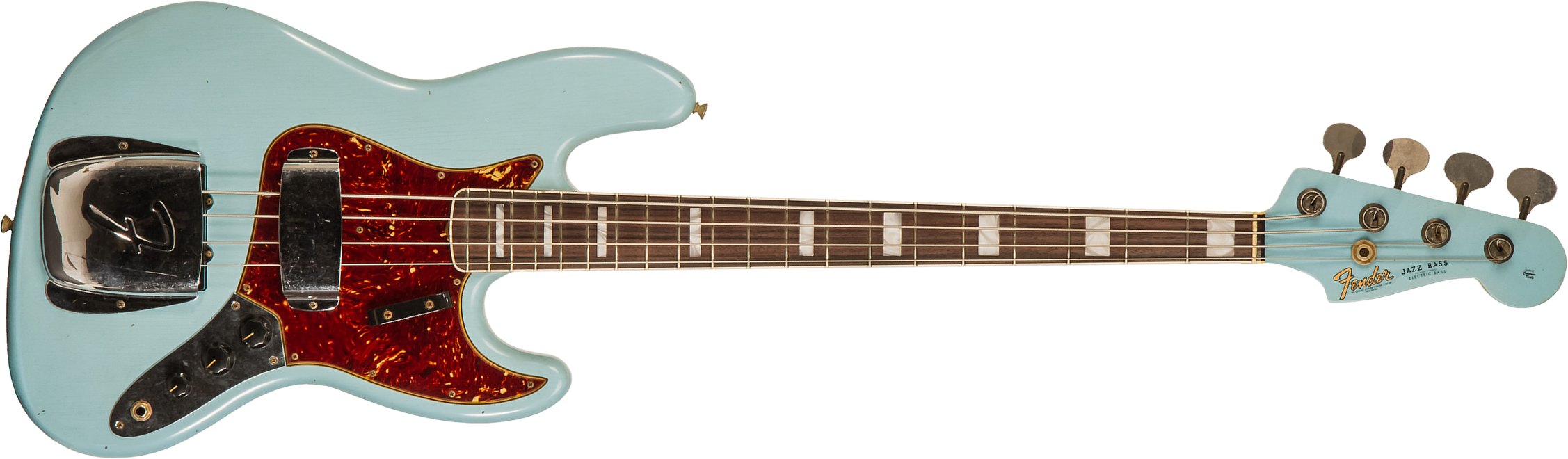 Fender Custom Shop Jazz Bass 1966 Rw #cz553892 - Journeyman Relic Daphne Blue - Solid body elektrische bas - Main picture