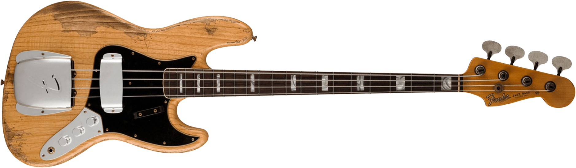 Fender Custom Shop Jazz Bass Custom Rw - Heavy Relic Aged Natural - Solid body elektrische bas - Main picture
