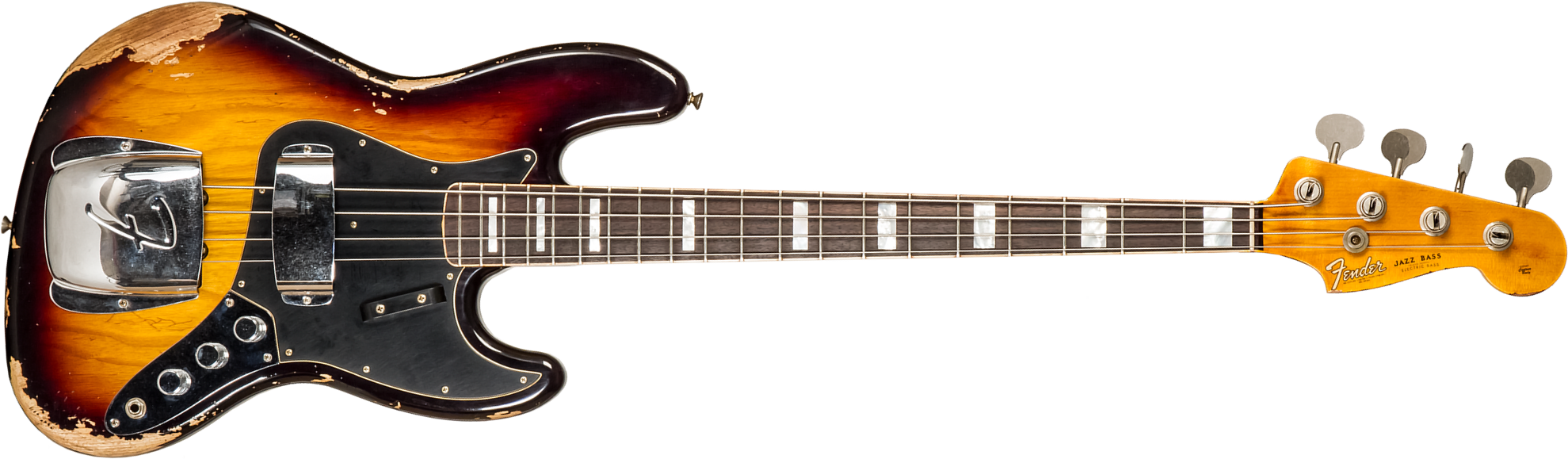 Fender Custom Shop Jazz Bass Custom Rw #cz575919 - Heavy Relic 3-color Sunburst - Solid body elektrische bas - Main picture