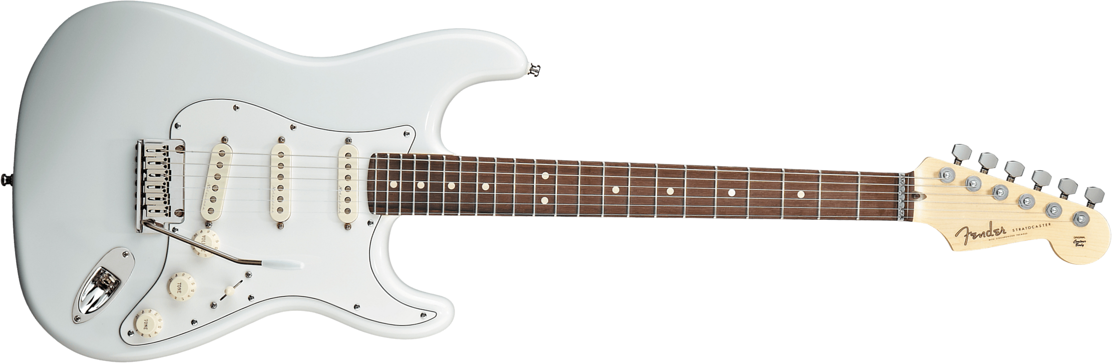 Fender Custom Shop Jeff Beck Strat 3s Trem Rw - Nos Olympic White - Elektrische gitaar in Str-vorm - Main picture