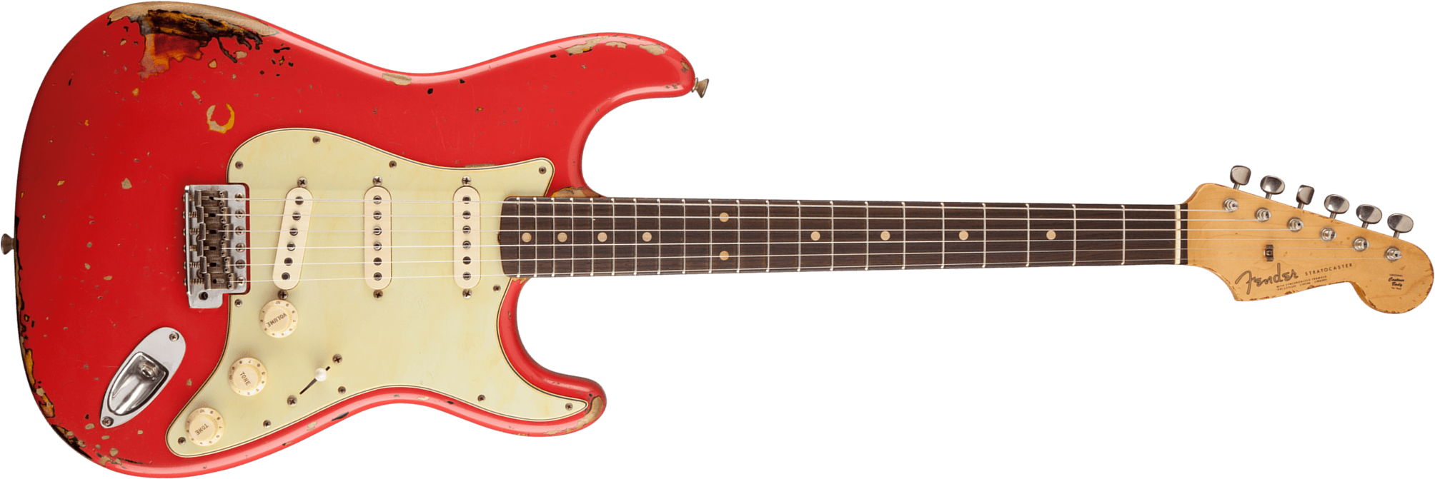Fender Custom Shop Michael Landau Strat 1963 Signature Trem 3s #r133864 - Relic Fiesta Red O. 3-color Sunburst - Elektrische gitaar in Strat vorm - Ma