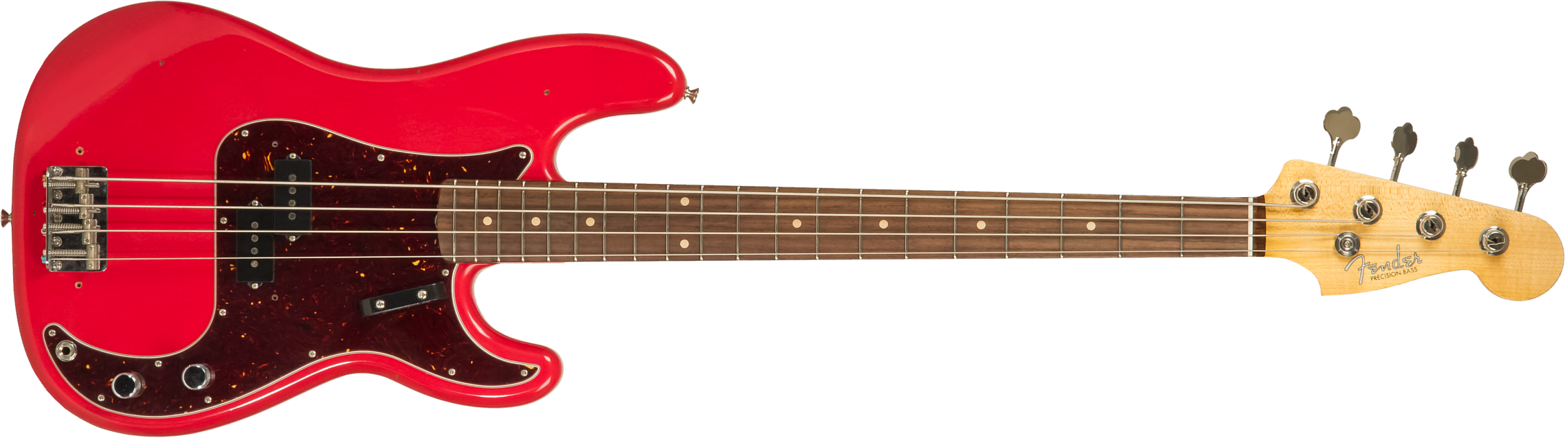 Fender Custom Shop Precision Bass 1962 Rw #r126357 - Journeyman Relic Fiesta Red - Solid body elektrische bas - Main picture