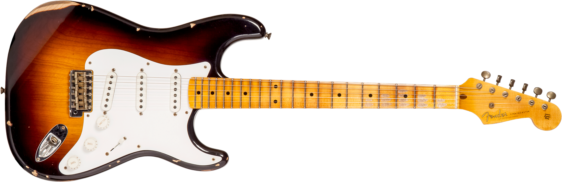 Fender Custom Shop Strat 1954 70th Anniv. 3s Trem Mn #xn4158 - Relic Wide-fade 2-color Sunburst - Elektrische gitaar in Str-vorm - Main picture