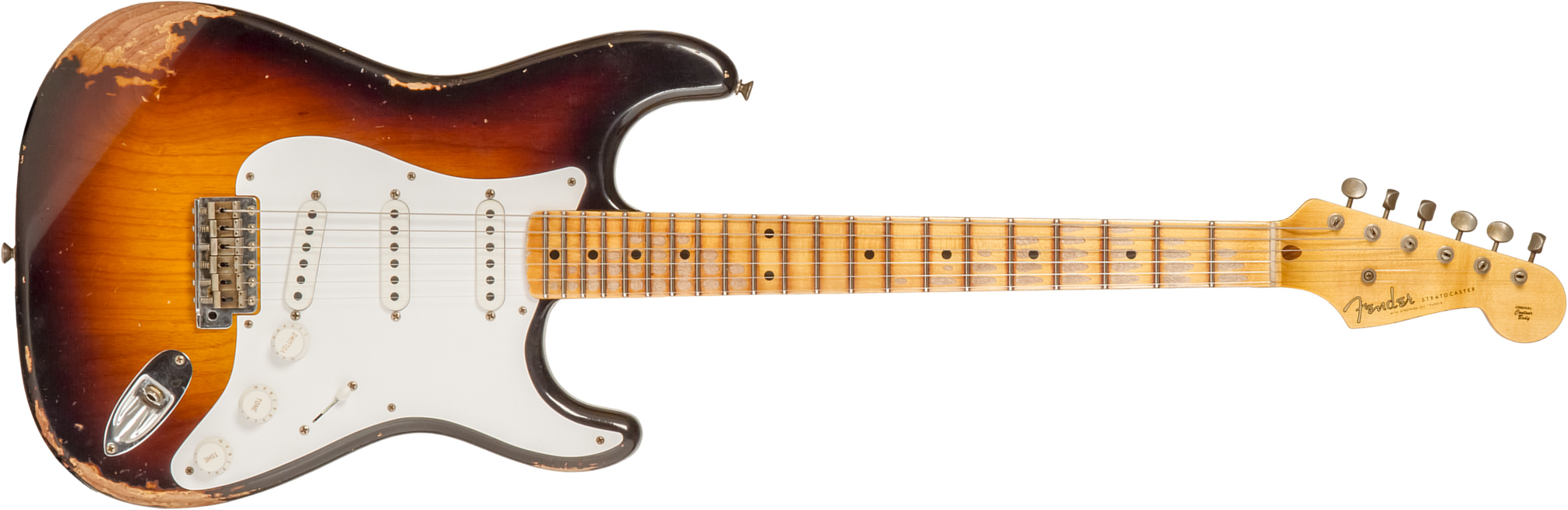 Fender Custom Shop Strat 1954 70th Anniv. 3s Trem Mn #xn4309 - Heavy Relic Wide Fade 2-color Sunburst - Elektrische gitaar in Str-vorm - Main picture