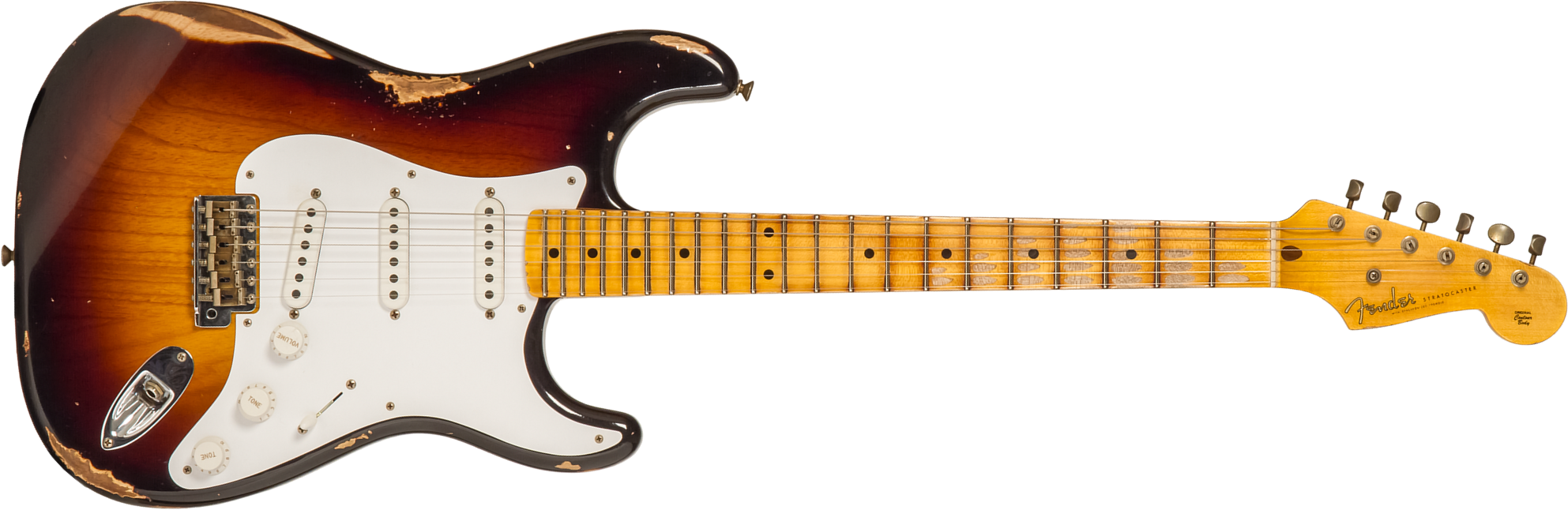 Fender Custom Shop Strat 1954 70th Anniv. 3s Trem Mn #xn4316 - Relic Wide Fade 2-color Sunburst - Elektrische gitaar in Str-vorm - Main picture