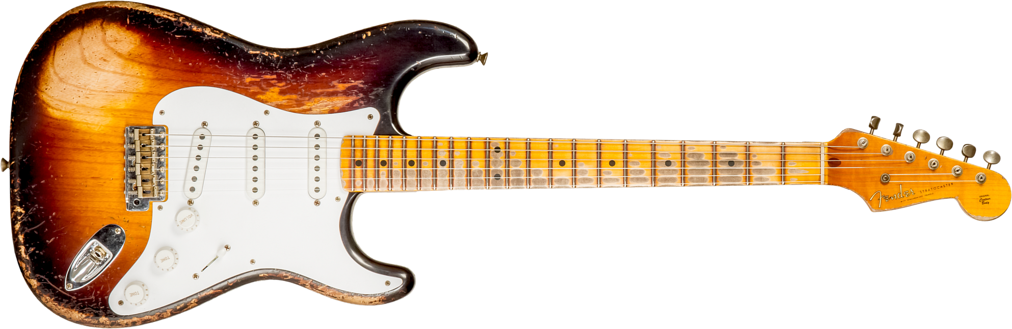 Fender Custom Shop Strat 1954 70th Anniv. Mn #xn4378 - Super Heavy Relic 2-color Sunburst - Elektrische gitaar in Str-vorm - Main picture