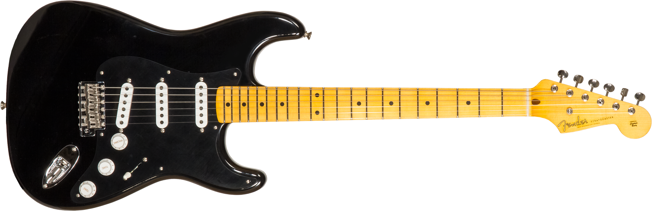 Fender Custom Shop Strat 1955 3s Trem Mn #r127877 - Closet Classic Black - Elektrische gitaar in Str-vorm - Main picture