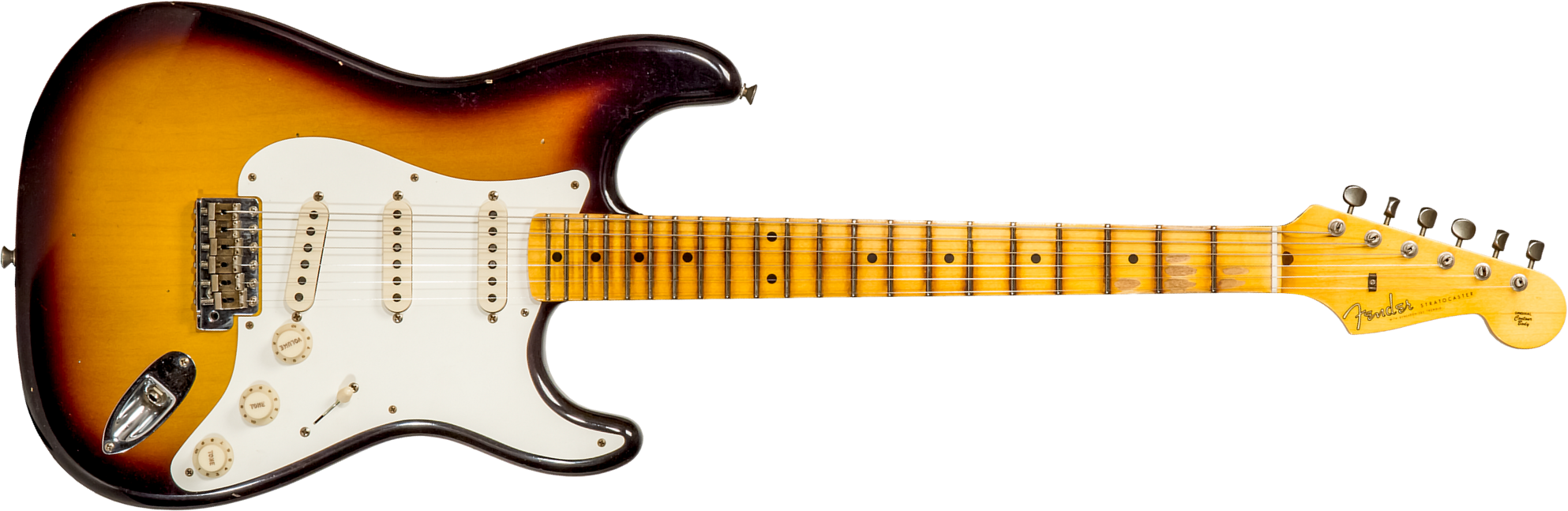 Fender Custom Shop Strat 1956 3s Trem Mn #cz570281 - Journeyman Relic Aged 2-color Sunburst - Elektrische gitaar in Str-vorm - Main picture