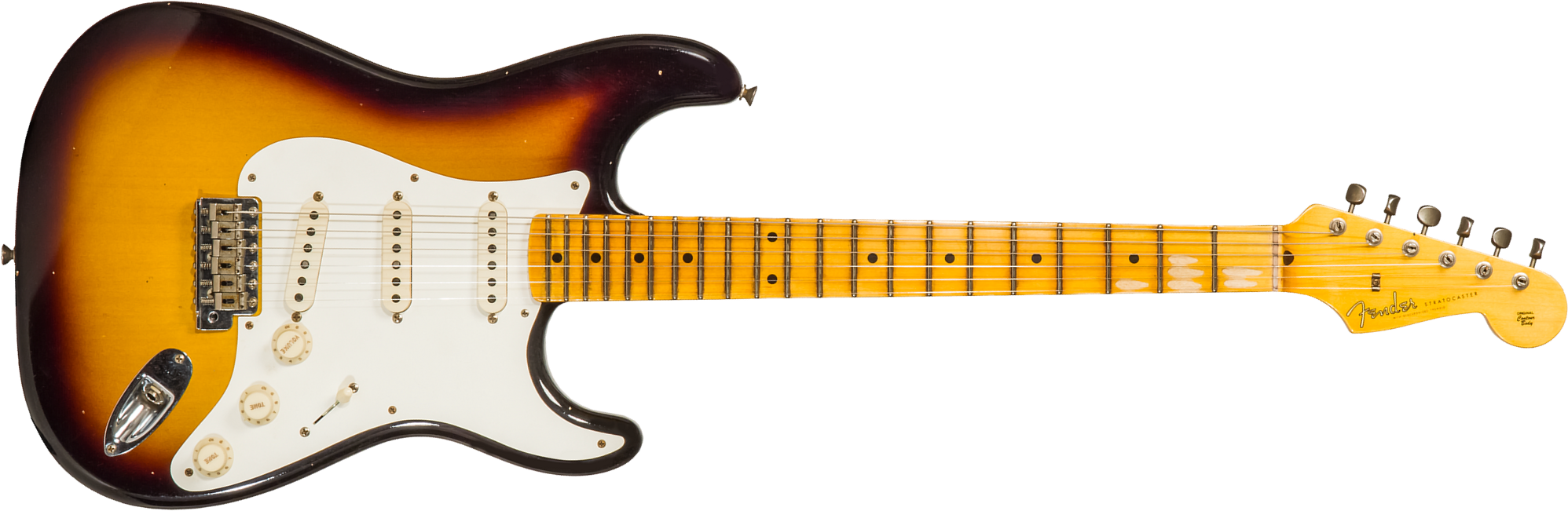 Fender Custom Shop Strat 1956 3s Trem Mn #cz571884 - Journeyman Relic Aged 2-color Sunburst - Elektrische gitaar in Str-vorm - Main picture