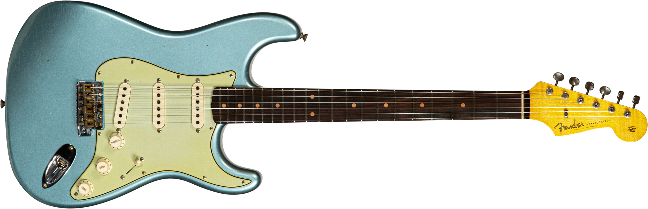 Fender Custom Shop Strat 1959 3s Trem Rw #cz566857 - Journeyman Relic Teal Green Metallic - Elektrische gitaar in Str-vorm - Main picture