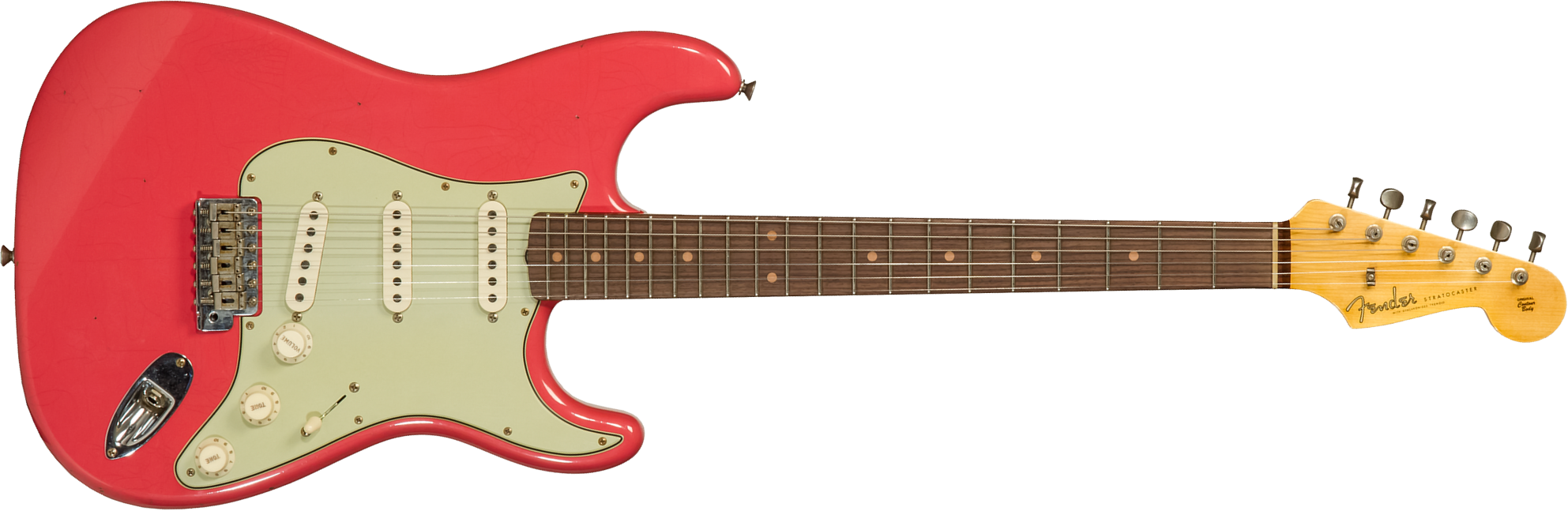 Fender Custom Shop Strat 1959 3s Trem Rw #cz569772 - Journeyman Relic Aged Fiesta Red - Elektrische gitaar in Str-vorm - Main picture