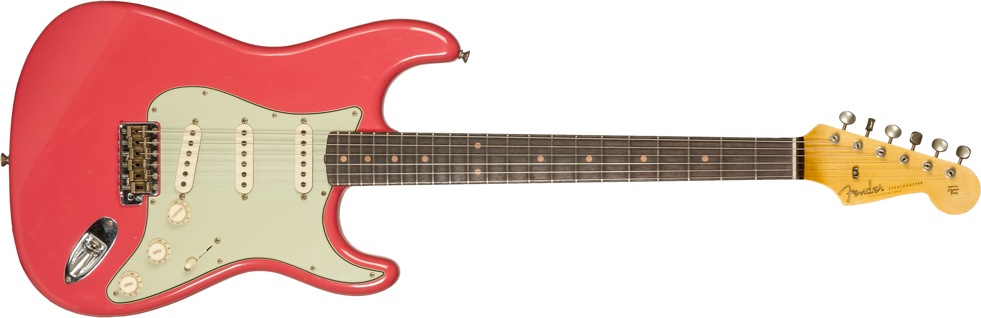 Fender Custom Shop Strat 1959 3s Trem Rw #cz571088 - Journeyman Relic Aged Fiesta Red - Elektrische gitaar in Str-vorm - Main picture
