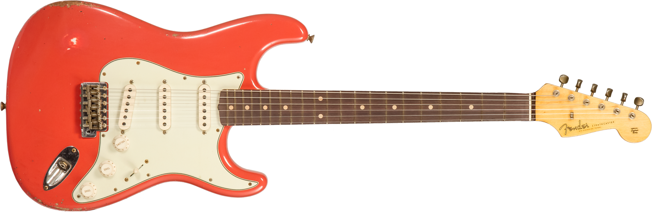 Fender Custom Shop Strat 1959 Trem Rw #r133789 - Relic Tahitian Coral - Elektrische gitaar in Str-vorm - Main picture