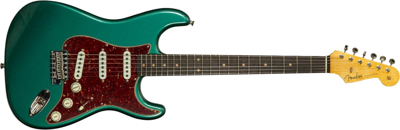 Fender Custom Shop Strat 1959 Vintage Custom 3s Trem Rw #r148541 - Time Capsule Sherwood Green Metallic - Elektrische gitaar in Strat vorm - Main pict
