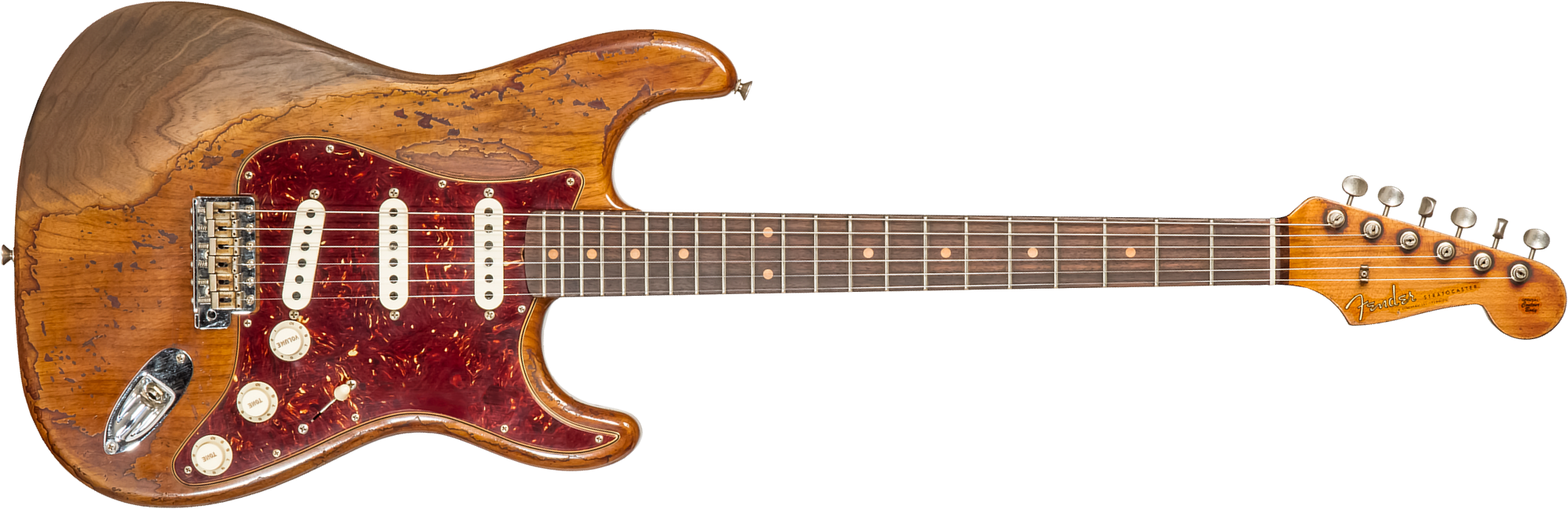 Fender Custom Shop Strat 1961 3s Trem Rw #cz570051 - Super Heavy Relic Natural - Elektrische gitaar in Str-vorm - Main picture