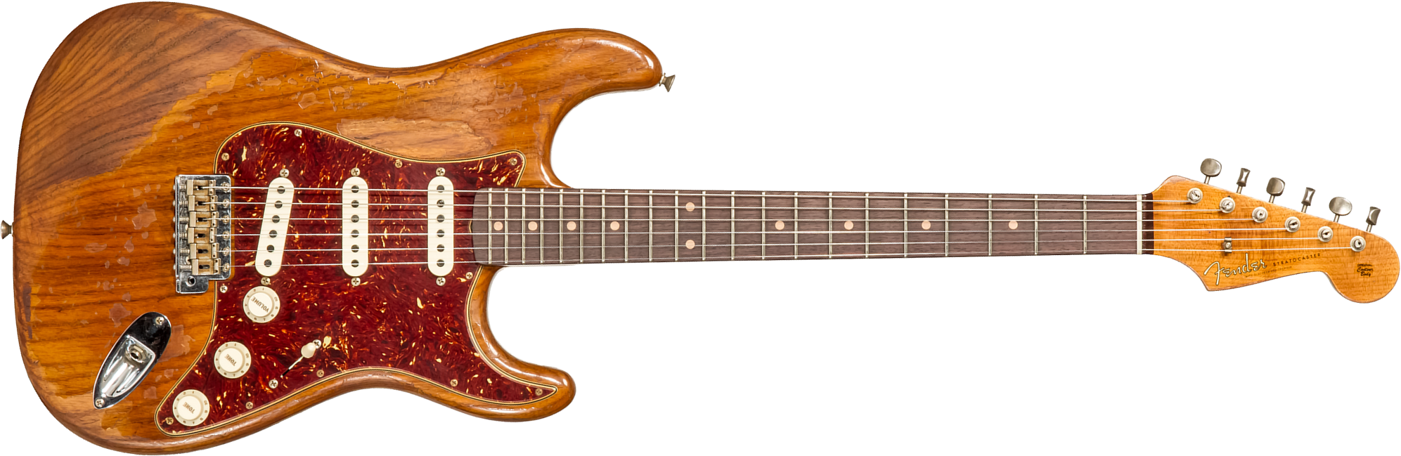 Fender Custom Shop Strat 1961 3s Trem Rw #cz570266 - Super Heavy Relic Natural - Elektrische gitaar in Str-vorm - Main picture