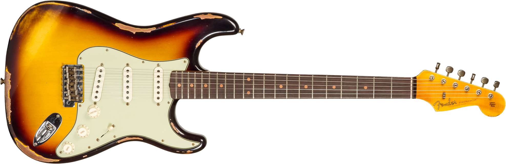 Fender Custom Shop Strat 1961 3s Trem Rw #cz573663 - Heavy Relic Aged 3-color Sunburst - Elektrische gitaar in Str-vorm - Main picture