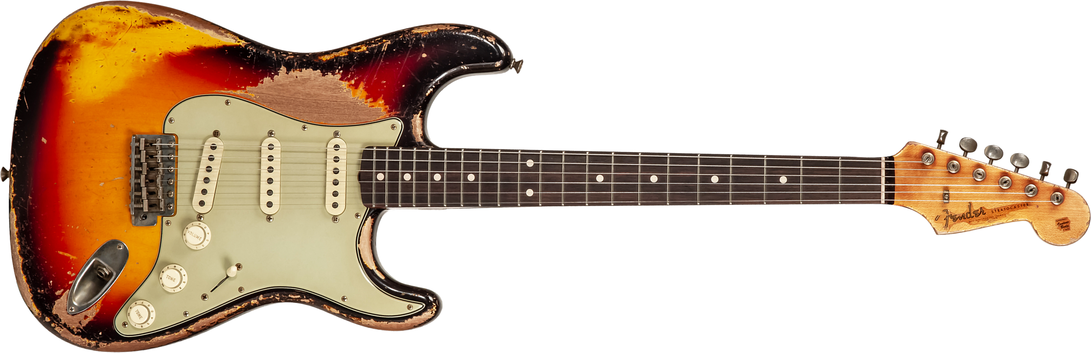 Fender Custom Shop Strat 1961 Masterbuilt K.mcmillin 3s Trem Rw #r127893 - Ultimate Relic 3-color Sunburst - Elektrische gitaar in Str-vorm - Main pic