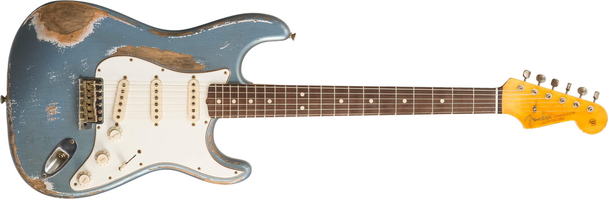 Fender Custom Shop Strat 1963 3s Trem Rw #r139911 - Relic Lake Placid Blue - Elektrische gitaar in Strat vorm - Main picture