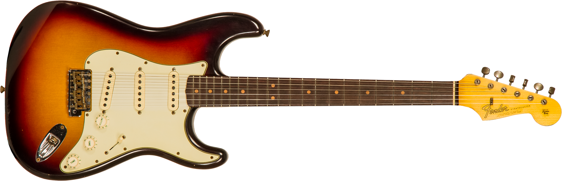 Fender Custom Shop Strat 1964 3s Trem Rw - Journeyman Relic Target 3-color Sunburst - Elektrische gitaar in Str-vorm - Main picture