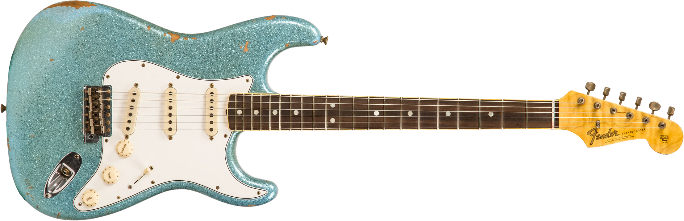 Fender Custom Shop Strat 1965 Ltd Usa Rw #cz548544 - Relic Daphne Blue Sparkle - Elektrische gitaar in Str-vorm - Main picture