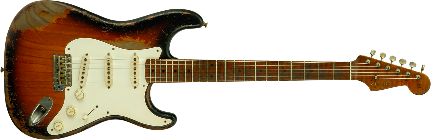 Fender Custom Shop Strat 50s Mb A.macnutt 3s Trem Rw #r132343 - Heavy Relic 2-color Sunburst - Elektrische gitaar in Strat vorm - Main picture