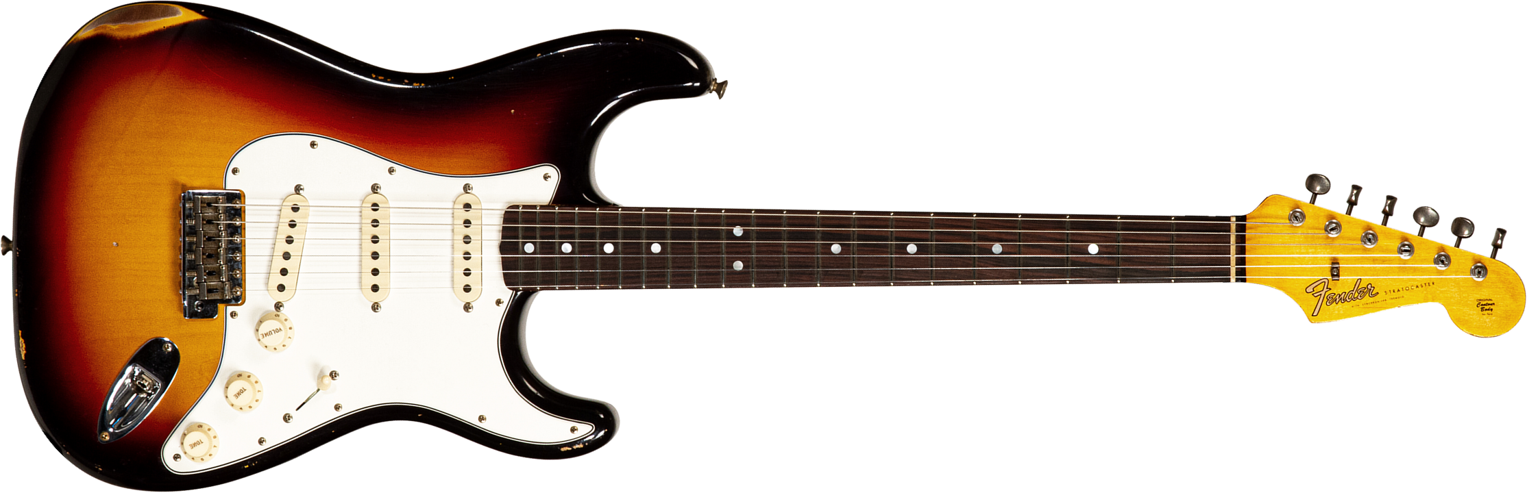 Fender Custom Shop Strat Late 64 3s Trem Rw #cz568169 - Relic Target 3-color Sunburst - Elektrische gitaar in Str-vorm - Main picture