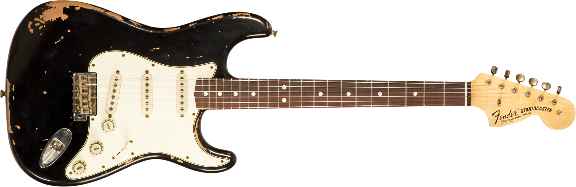 Fender Custom Shop Strat Michael Landau 1968 Signature Trem 3s #r138684 - Relic Black - Elektrische gitaar in Strat vorm - Main picture