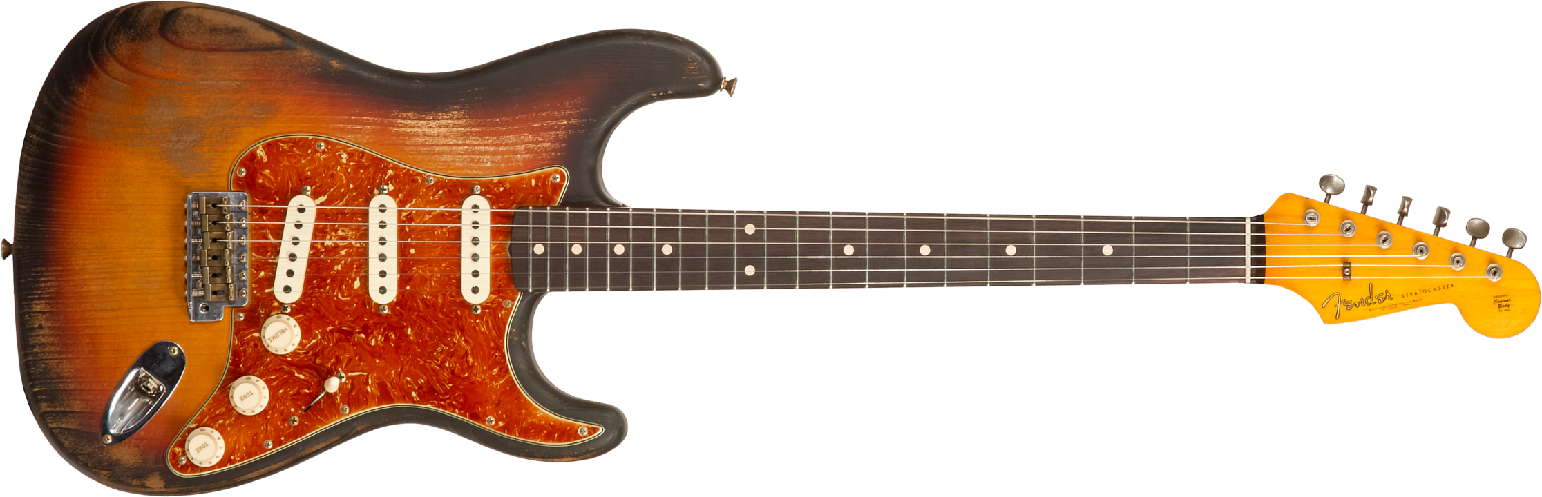 Fender Custom Shop Strat Sandblasted Masterbuilt P.walker #r117542 - Heavy Relic 3-color Sunburst - Elektrische gitaar in Str-vorm - Main picture