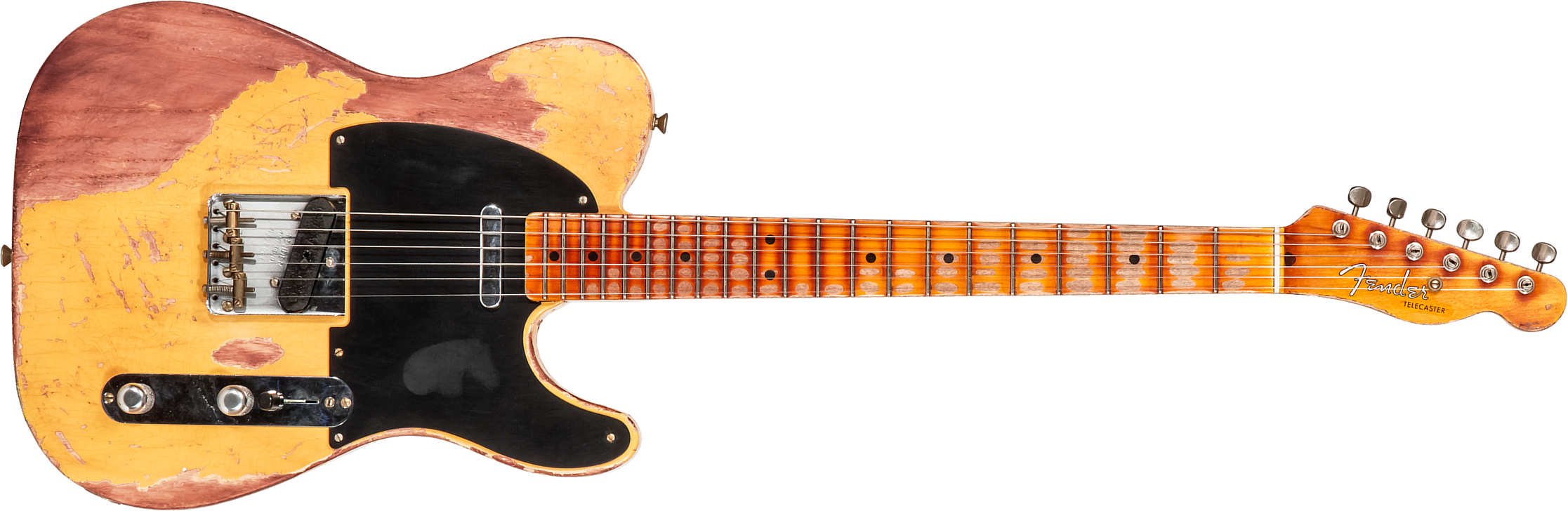 Fender Custom Shop Tele 1952 2s Ht Mn #128066 - Super Heavy Relic Nocaster Blonde - Televorm elektrische gitaar - Main picture
