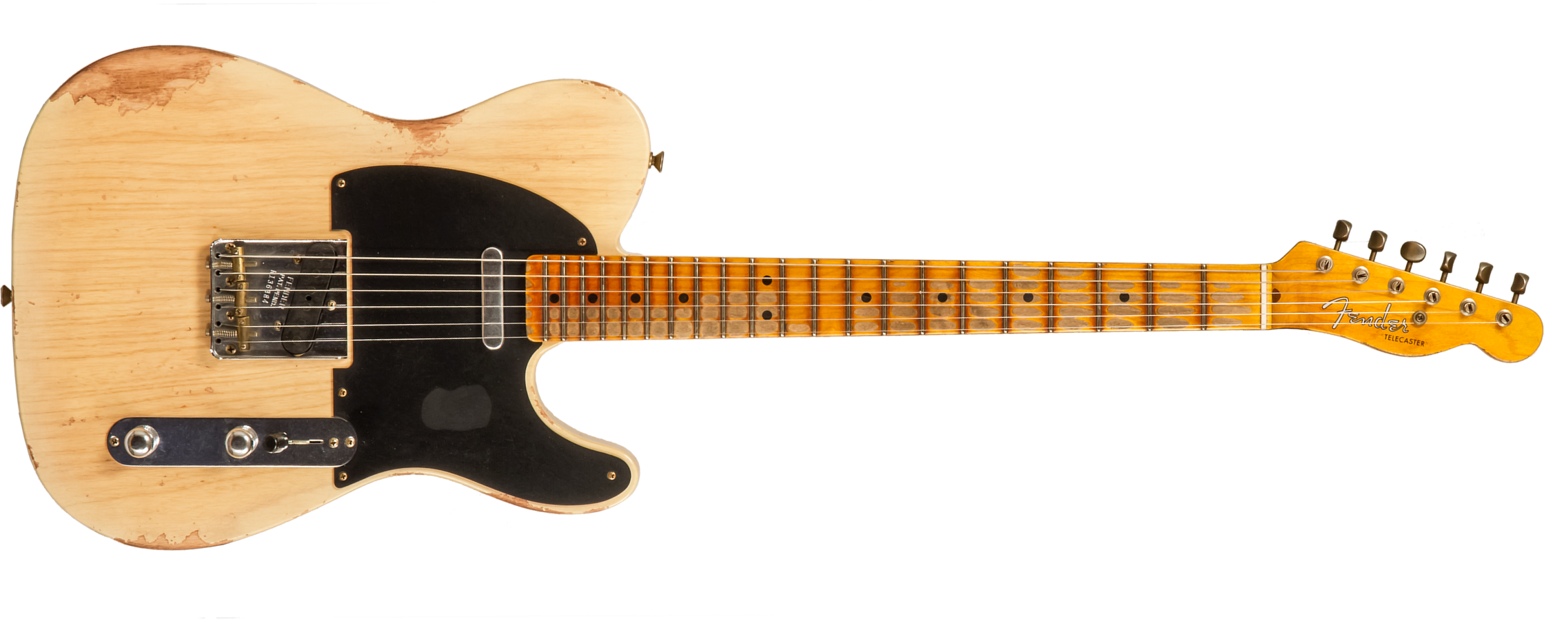 Fender Custom Shop Tele 1952 2s Ht Mn #r136384 - Heavy Relic Natural Blonde - Televorm elektrische gitaar - Main picture