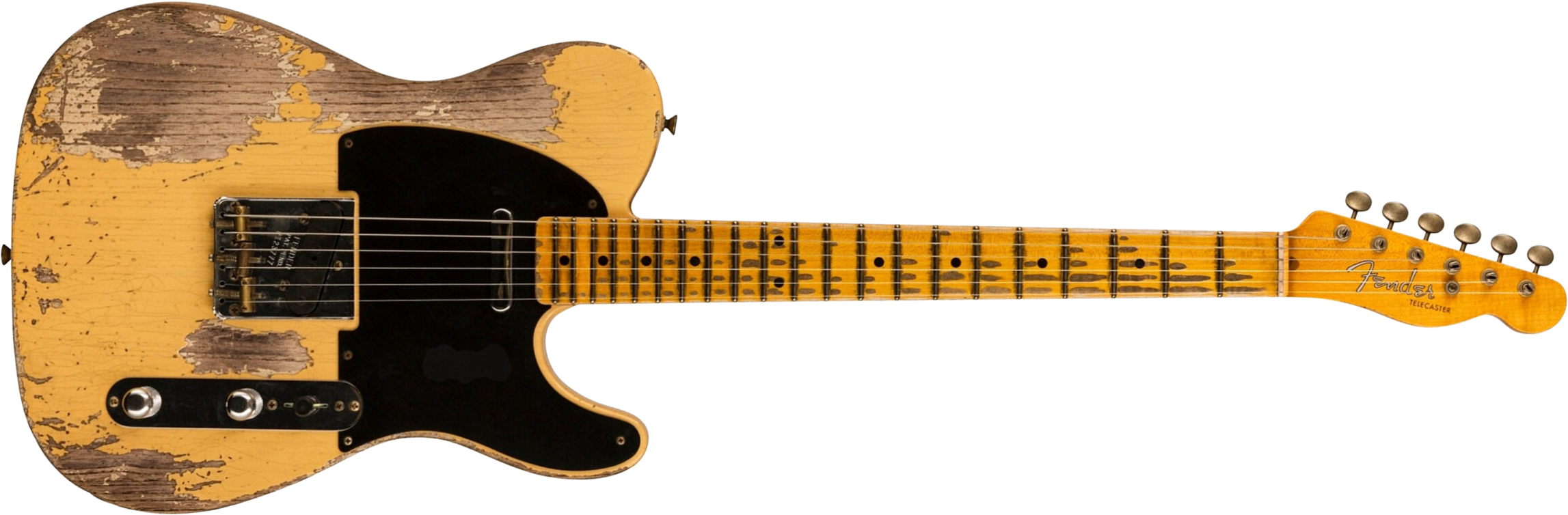 Fender Custom Shop Tele 1953 2s Ht Mn #126760 - Super Heavy Relic Natural Blonde - Elektrische gitaar in Strat vorm - Main picture